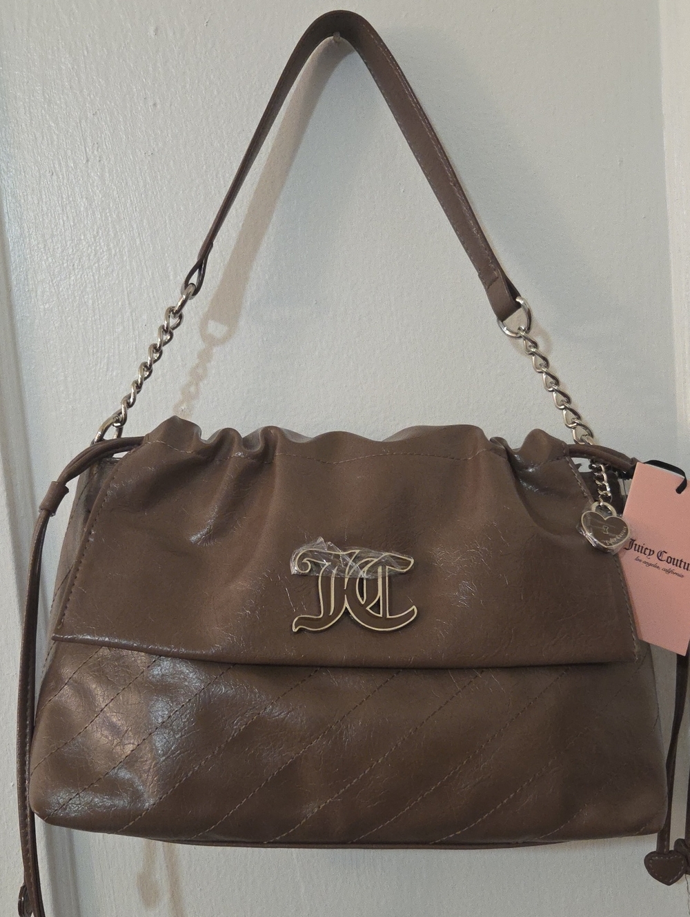 Juicy Couture Soft Spoken Shoulder Bag Iced Coffee Color NWT